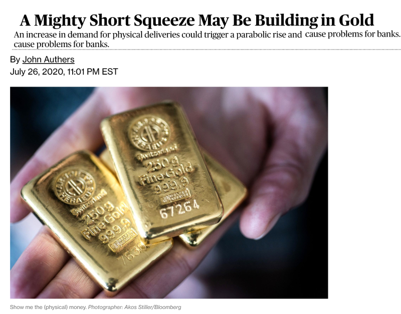 Gold Short Squeeze Silver Short Squeeze Bloomberg SD Bullion