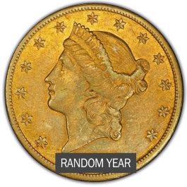 $20 Liberty Double Eagle Gold Coin (VF+) - Random Year
