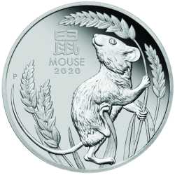 2020 1 oz Year of the Mouse Platinum Proof Coin - Perth Mint Lunar Series III