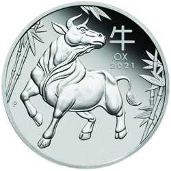 2021 1 oz Year of the Ox Platinum Proof Coin - Perth Mint Lunar Series III