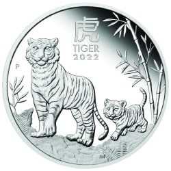 2022 1 oz Year of the Tiger Proof Silver Coin | Perth Mint Lunar Series III