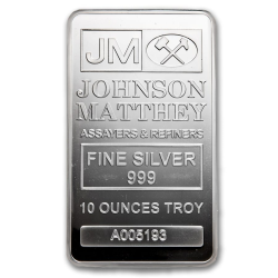 10 oz Johnson Matthey Silver Bar