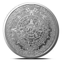 1 oz Aztec Calendar Silver Round