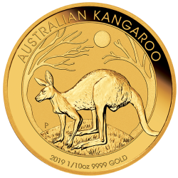 2019 Australian Kangaroo Gold Coin 1/10 oz