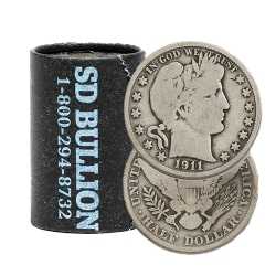 $10 Face - 90% Silver Barber Half Dollars - G