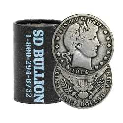 90% Silver Barber Half Dollars ($10 Face - Very Good) 