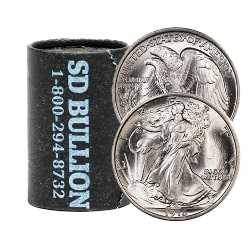 90% US Walking Liberty Silver Half Dollars  ($10 Face) - AU/XF