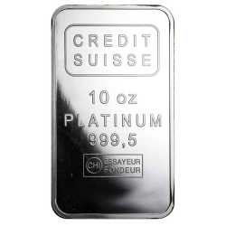 10 oz Credit Suisse Platinum Bar with Certicard