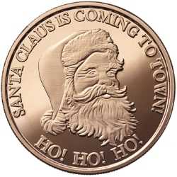 1 oz Christmas Santa Copper Round - Lowest Prices Online