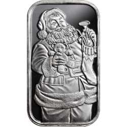 1 oz SilverTowne Santa Claus Silver Bar