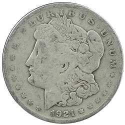 1921 Cull Morgan Silver Dollar