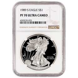 1989-S NGC PF-70 Proof American Silver Eagle Coin