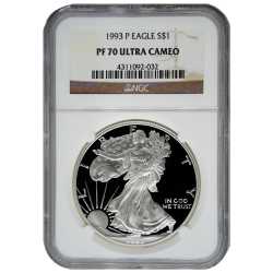 1993-P NGC PF-70 Proof American Silver Eagle Coin
