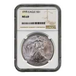 1995 NGC MS-69 American Silver Eagle Coin (Brown Label)