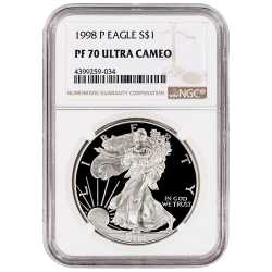 1998-P NGC PF-70 Proof American Silver Eagle Coin