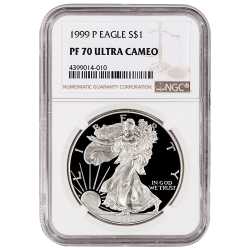 1999-P NGC PF-70 Proof American Silver Eagle Coin