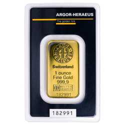 1 oz Argor Heraeus Kinebar Gold Bar 1 oz Argor Heraeus Kinebar Gold Bar