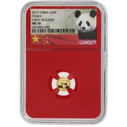 2017 1 Gram Chinese Gold Panda NGC MS-70 Early Release Red Core