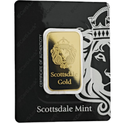 1 oz Scottsdale Mint Lion Gold Bar - in Certi-Lock