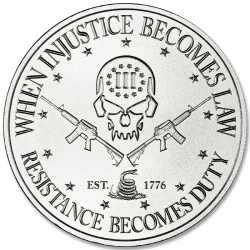 1 oz Intaglio Silver Deuce Four Skull Type II Silver Round | SD Bullion