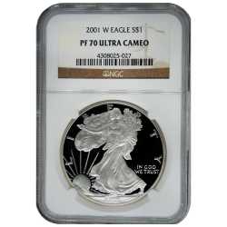 2001-W NGC PF-70 Proof American Silver Eagle Coin