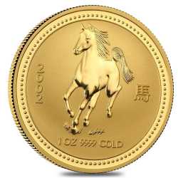 2002 1 oz Year of the Horse Gold Coin - Perth Mint Lunar Series I