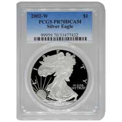 2002-W PCGS PR-70 American Silver Eagle Proof Coin