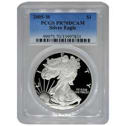 2005-W PCGS PR-70 American Silver Eagle Proof Coin