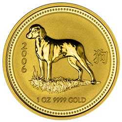 2006 1 oz Year of the Dog Gold Coin | Lunar Series 1