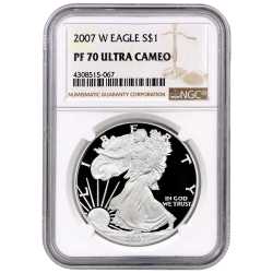 2007-W NGC PF-70 Proof American Silver Eagle Coin