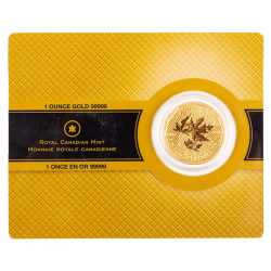 2009 Canadian Gold Maple Leaf .99999 1 oz BU In Assay Card
