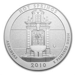 2010 Silver 5 oz ATB - Hot Springs America The Beautiful 1st Coin in ATB Series!