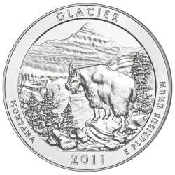 2011 Glacier 5 oz Burnished Silver Coin - America The Beautiful