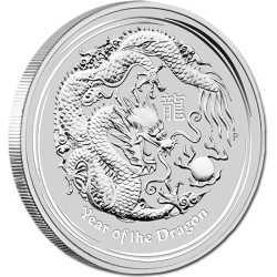 2012 1 oz Year of the Dragon Silver Coin - Lunar Series II