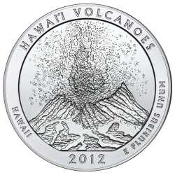 2012 Silver 5 oz Hawai'i Volcanoes America The Beautiful