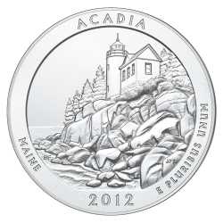 2012 Acadia 5 oz Burnished Silver Coin - America The Beautiful