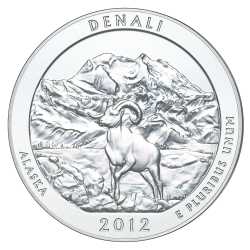 2012 Denali 5 oz Burnished Silver Coin - America The Beautiful