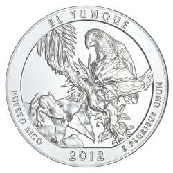 2012 El Yunque 5 oz Burnished Silver Coin - America The Beautiful
