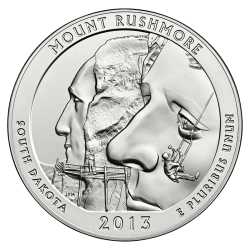 2013 Silver 5 oz Mount Rushmore America The Beautiful