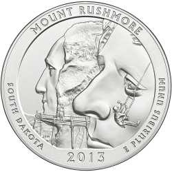 2013 Mount Rushmore 5 oz Burnished Silver Coin - America The Beautiful