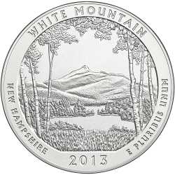 2013 White Mountain Park 5 oz Burnished Silver Coin - America The Beautiful