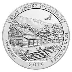 2014 Silver 5 oz Great Smoky Mountain America The Beautiful