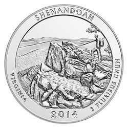 2014 Silver 5 oz ATB Shenandoah America The Beautiful