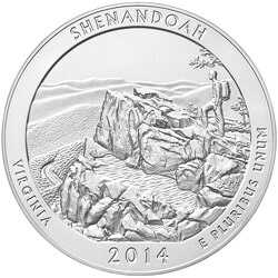 2014 Shenandoah 5 oz Burnished Silver Coin - America The Beautiful