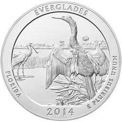 2014 Everglades Park 5 oz Burnished Silver Coin - America The Beautiful