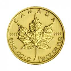 2014 Canadian Gold Maple Leaf - .9999 Fine Gold 1/10 oz