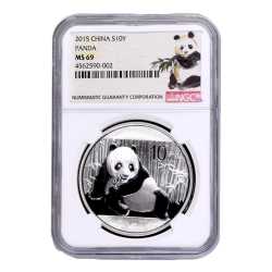 2015 NGC MS-69 Chinese Silver Panda - Ink Brush Label