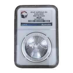 2016 1 oz Australian Kangaroo Silver Coin NGC MS-69 First Releases