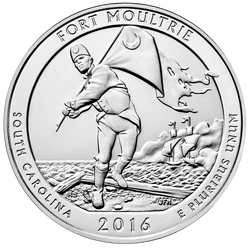2016 5 oz Fort Moultrie Silver Coin - America The Beautiful