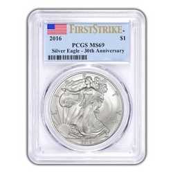 2016 American Silver Eagle First Strike MS-69 PCGS - 30th Anniversary